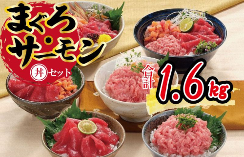 015B043 マグロ・サーモン丼ぶりセット1.6kg 107437 - 大阪府泉佐野市