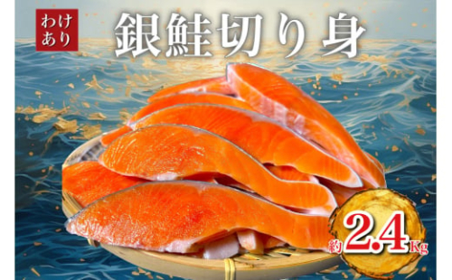 B級銀鮭切り身(打ち身、不揃い、色飛び)約2.4kg【1441750】