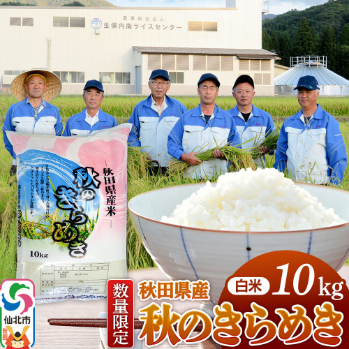 【白米】令和7年産 秋のきらめき 10kg（10kg×1袋）精米 秋田県 仙北市産 10キロ 1083631 - 秋田県仙北市