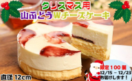 限定10セット!クリスマスver[いわて・久慈 山ぶどうの里から]山ぶどうWチーズケーキ(4号:直径12cm)