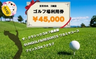 M530　ゴルフ利用券（宮若市内３施設 共通利用券5,000円分×9枚)