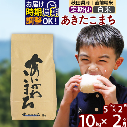 ※令和7年産※《定期便2ヶ月》秋田県産 あきたこまち 10kg【白米】(5kg小分け袋) 2025年産 お届け時期選べる お届け周期調整可能 隔月に調整OK お米 藤岡農産 1086476 - 秋田県北秋田市