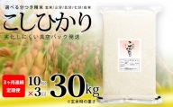 こしひかり 玄米時重量 5kg×2袋×3回 3ヶ月連続 定期便 玄米時重量30kg 分づき米 対応可 真空パック コシヒカリ 米 簡易梱包 エコ梱包