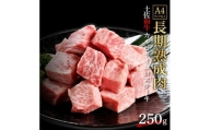 エイジング工法　熟成肉　土佐和牛　特選カルビ　サイコロステーキ　約250g（冷凍）