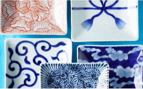 染錦正角皿五柄揃 5枚セット 神田陶器店 A35-251 1094624 - 佐賀県有田町