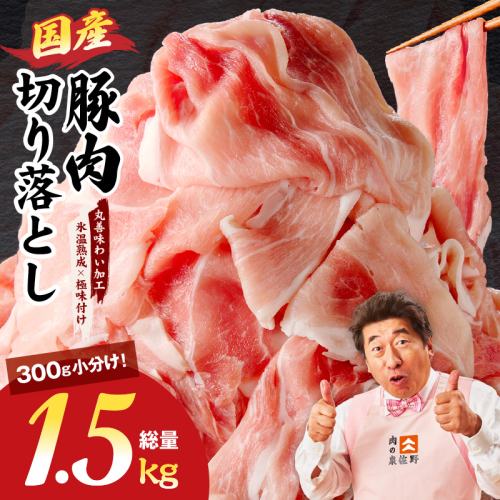 国産 豚肉 切り落とし 1.5kg【氷温熟成×極味付け 小分け 300g×5P ぶたにく 普段使い 野菜炒め】 mrz0178 1095948 - 大阪府泉佐野市