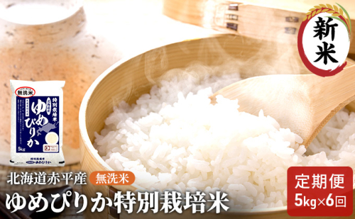無洗米 北海道赤平産 ゆめぴりか 5kg 特別栽培米 【6回お届け】 米 北海道 定期便 ふるさと納税  109764 - 北海道赤平市