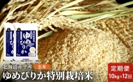 玄米 北海道赤平産ゆめぴりか特別栽培米10kg×12回お届け  ふるさと納税 玄米 定期便