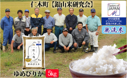 【ANA機内食に採用】銀山米研究会の無洗米<ゆめぴりか>5kg お米 109833 - 北海道仁木町