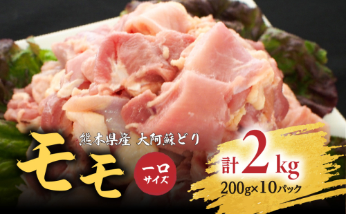 熊本県産 大阿蘇どり一口サイズ モモ 2kg (200g×10パック) 1099074 - 熊本県八代市