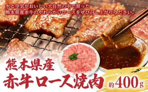 熊本県産 赤牛 ロース焼肉 約400g 1099081 - 熊本県八代市