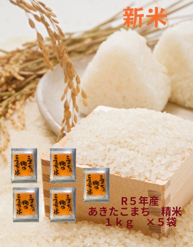 令和5年産米】特別栽培米 あきたこまち精米 1ｋｇ×5袋[M12401] 1103471
