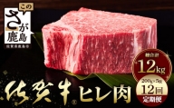 佐賀牛 肉の嬢王ヒレ肉ステーキ用（200g×5枚）12回定期便 総重量12kg X-3