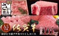 佐賀牛　プチ食べつくしコース（全４種）　おひとり様コース　総重量1.6kg K-11
