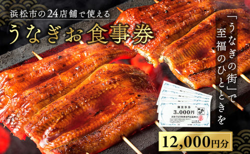 お食事券 うなぎ 浜松市24店舗で使える 12000円 食事券 補助券 チケット レストラン 料理屋 鰻 ウナギ 丑の日  土用の丑の日 静岡 静岡県 浜松市 110497 - 静岡県浜松市