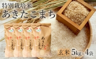 【玄米】特別栽培米 あきたこまち 20kg（5kg×4袋） 秋田県産 令和5年産
