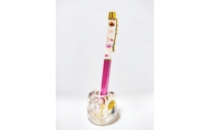 【Art grace】クリスタルハーバリウムボールペン(ローズピンク)＆ハーバリウムペン立て(ピンク)セット