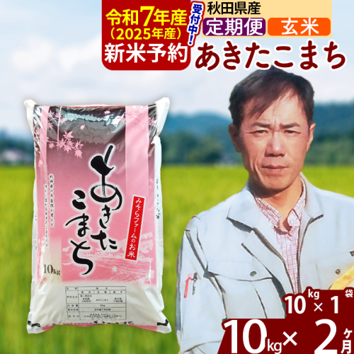 ※令和6年産 新米予約※《定期便2ヶ月》秋田県産 あきたこまち 10kg【玄米】(10kg袋) 2024年産 お届け周期調整可能 隔月に調整OK お米 みそらファーム 1111327 - 秋田県北秋田市