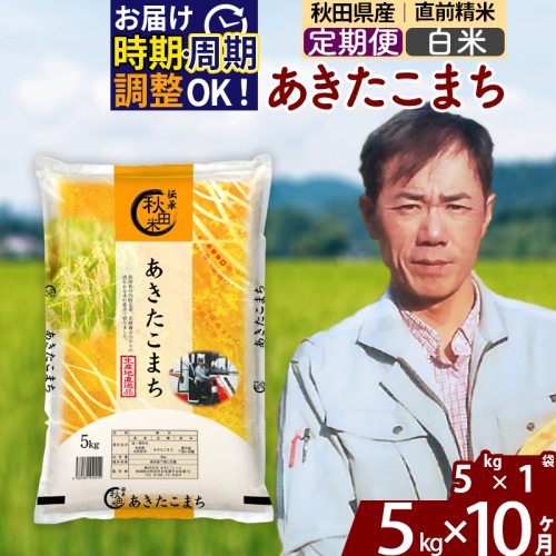 ※令和7年産※《定期便10ヶ月》秋田県産 あきたこまち 5kg【白米】(5kg小分け袋) 2025年産 お届け時期選べる お届け周期調整可能 隔月に調整OK お米 みそらファーム 1111448 - 秋田県北秋田市