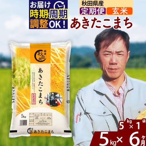 ※令和7年産※《定期便6ヶ月》秋田県産 あきたこまち 5kg【玄米】(5kg小分け袋) 2025年産 お届け時期選べる お届け周期調整可能 隔月に調整OK お米 みそらファーム 1111533 - 秋田県北秋田市