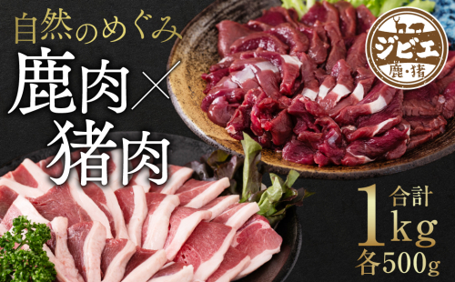 自然のめぐみ 猪肉 500g 鹿肉 500g 合計1kg ジビエ 1111668 - 熊本県八代市