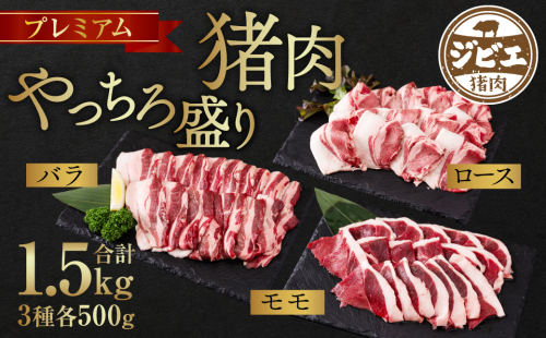 プレミアム猪肉 やっちろ盛りセット ロース バラ モモ 各500g 合計1.5kg 1111680 - 熊本県八代市