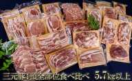 涌谷町産三元豚1頭全部位食べ比べセット 5.7kg以上