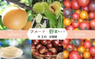 【年3回】フルーツ・野菜定期便　果物　梨　栗　生栗　和梨　高糖度トマト 牧野富太郎博士の好物