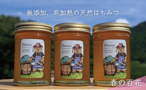 【先行予約 2025年6月20日より発送】合計690g 天然蜂蜜 国産蜂蜜 非加熱 生はちみつ 岐阜県 美濃市産 春 (蜂蜜230g入りガラス瓶3本セット)A3 深田養蜂のハチミツ 1114298 - 岐阜県美濃市
