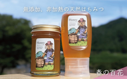 【先行予約 2025年6月20日より発送】合計530g 天然蜂蜜 国産蜂蜜 非加熱 生はちみつ 岐阜県 美濃市産 春 (蜂蜜230g入りガラス瓶1本,蜂蜜300g入りピタッとボトル1本のセット)A13 深田養蜂のハチミツ 1114307 - 岐阜県美濃市