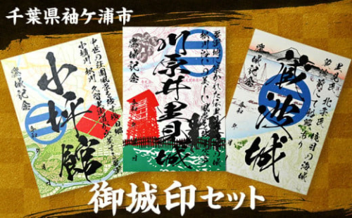 袖ケ浦市「御城印」3枚セット (川原井里見城・小坪館・蔵波城)｜袖ケ浦 城 史跡 歴史 山城 ガール むつみ デザイン カード 城郭 記念 [0418ch] 1116222 - 千葉県袖ケ浦市