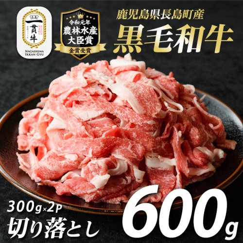 鹿児島県長島町産 黒毛和牛切り落とし (計600g・300g×2P) 牛肉 切り落とし 小分け 黒毛和牛 鹿児島 和牛 切り落とし 牛切り落とし 【宮路ファーム】f-miyaji-7026 111641 - 鹿児島県長島町