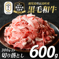 鹿児島県長島町産 黒毛和牛切り落とし (計600g・300g×2P) 牛肉 切り落とし 小分け 黒毛和牛 鹿児島 和牛 切り落とし 牛切り落とし 【宮路ファーム】f-miyaji-7026
