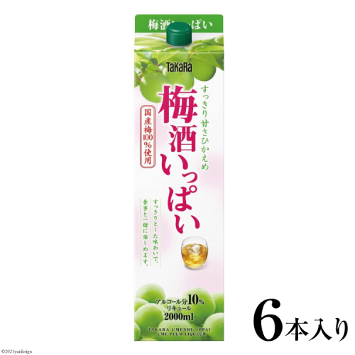 BF170タカラ「梅酒いっぱい」2L紙パック 6本入 1118881 - 長崎県島原市