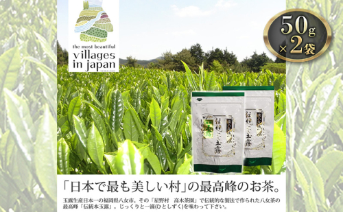 お茶 玉露 50g×2袋 奥八女 星野村 伝統 本玉露 八女茶 星野茶 茶 緑茶  1118990 - 福岡県朝倉市