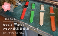 【DR10R】受注生産 本革 Apple Watch バンド　カラー：レッド＜サイズ：38/40/41mm＞