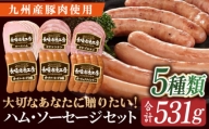 長崎浪漫工房 九州産豚肉使用ハム・ソーセージ詰合せ 計5種 6パック531g   [OCQ006]