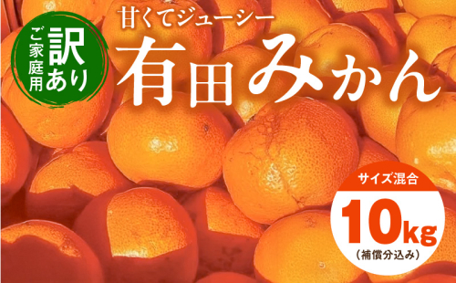 EH6101_【2025年先行予約】【訳あり ご家庭用】和歌山県産 有田みかん 8kg＋2kg保証分 サイズ混合 1121818 - 和歌山県湯浅町