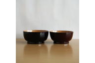 川連漆器 夫婦飯椀セット【山田漆器店】[H6-5601]