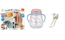 ベビー用品の『コンビ（Combi）』から？くまのプーさん充実セット：くまのプーさんデザインで楽しくお食事を♪離乳食初期からず〜っと使える！必要なものがすべて揃う8点セット！？ラクマグ漏れないストロー（