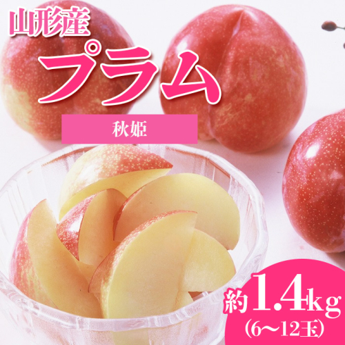 やまがたのプラム 秋姫(あきひめ) 秀品 約1.4kg(6～12玉程度) 【令和8年産先行予約】FS23-815 1131749 - 山形県山形市