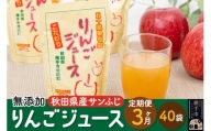 《定期便3ヶ月》 無添加りんごジュース（サンふじ）40パック
