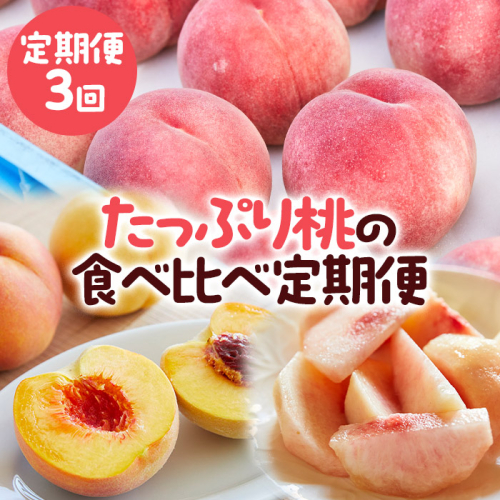 【定期便3回】たっぷり桃の食べ比べ定期便 【令和8年産先行予約】FS23-768 1132132 - 山形県山形市