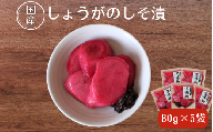 しょうがのしそ漬80g×5 / 無添加 漬物 ごはんのおとも 惣菜 和歌山 田辺市