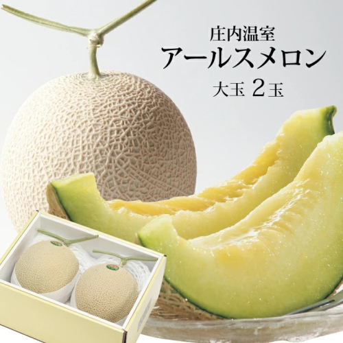 SB0659　酒田の果物専門店厳選　庄内温室 大玉アールスメロン　4kg以上(2玉入) 113305 - 山形県酒田市