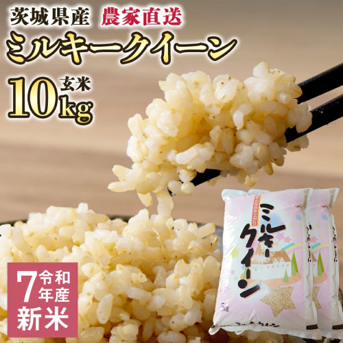令和7年産 茨城県産 新米 ミルキークイーン 10kg 玄米 米 こめ コメ 農家 直送 こだわり お米 おこめ 茨城 [BG011ya] 1133365 - 茨城県八千代町