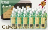 ＜定期便　Gaivota2箱（500ml×48本）×６回＞　北のハイグレード食品　北海道乙部町の天然シリカ水