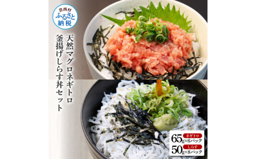 KGP037　高知県産釜揚げしらす（8P）と天然マグロのタタキ丼（6P）セット（小分け） 1134919 - 高知県芸西村