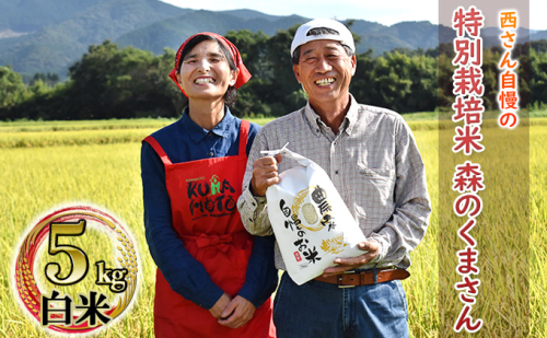 【令和4年度産】西さんちの 特別 栽培米(白米)森のくまさん 5kg 113508 - 熊本県錦町