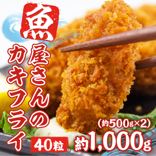 カキフライ 約1000ｇ（約500ｇ×2）40粒 牡蠣フライ かきフライ　RZ002  113610 - 福岡県篠栗町